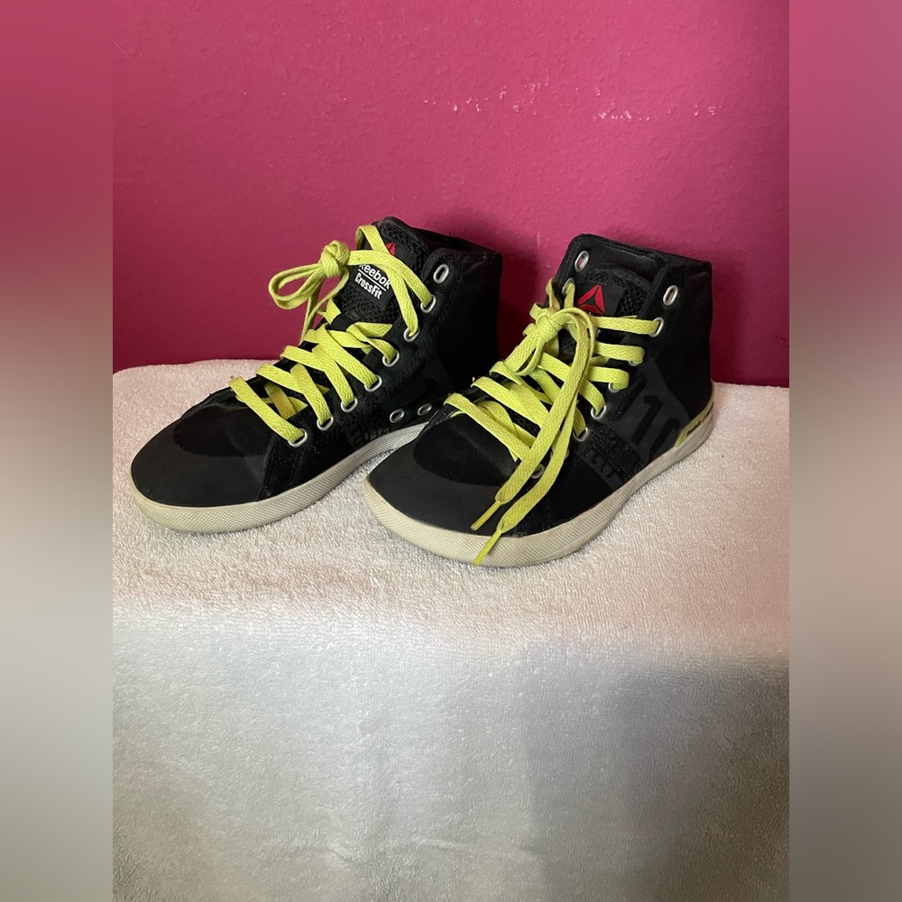 Reebok Crossfit Lite TR Black/Yellow Hi Tops Padded